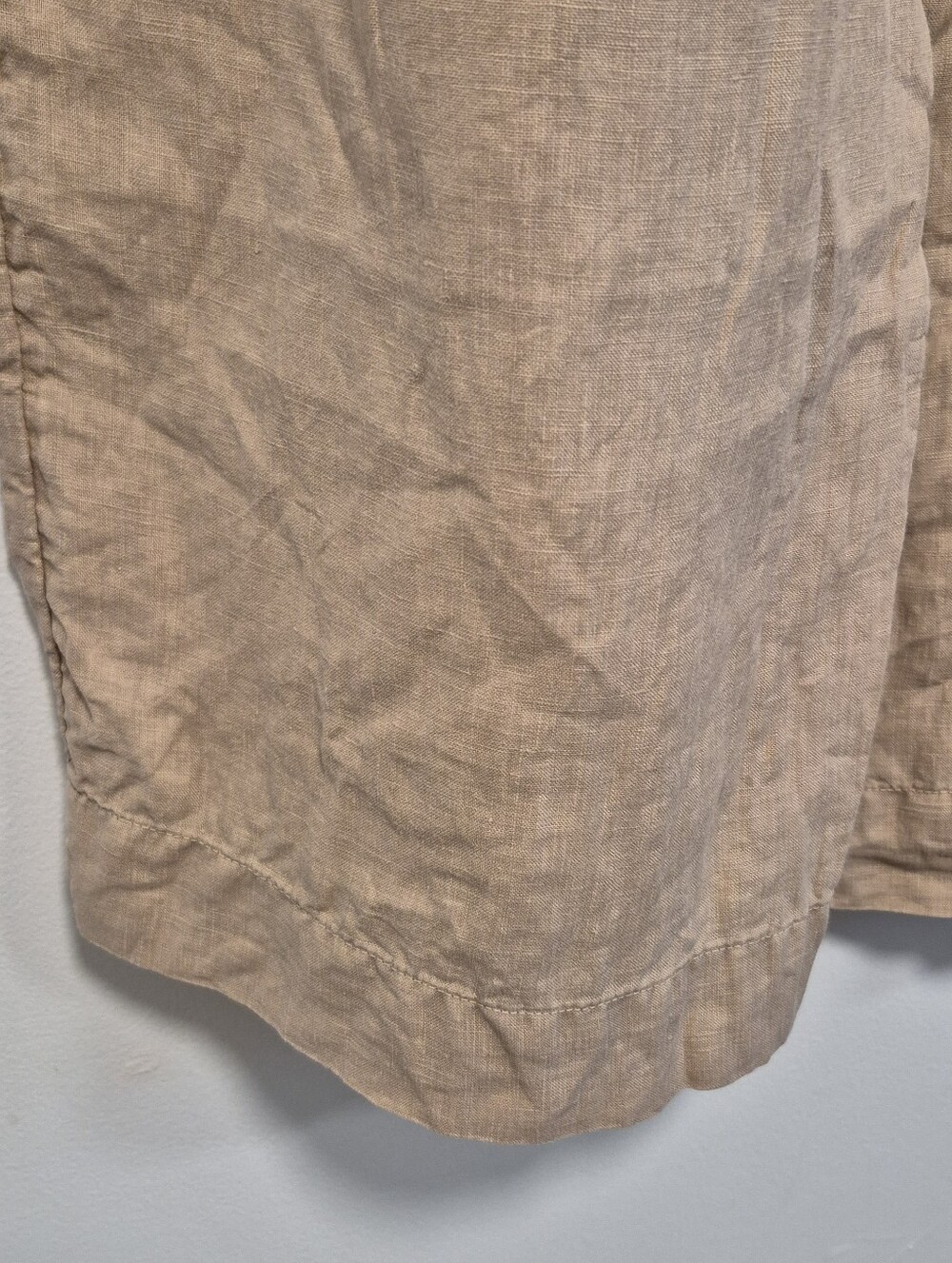 Joie 100% Linen Wide Leg Drawstring Pants Tan Beige Beachy Boho Coastal Size L - Picture 8 of 12